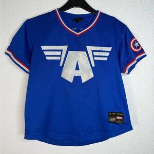 Marvel Avengers Steve Rogers #41 Captain America Baseball Jersey Size Kids L